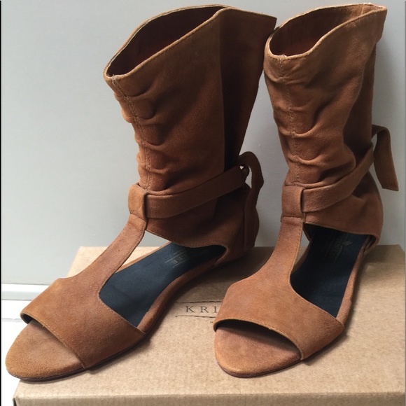 Kristen Lee Kid Suede Rust Booties - Picture 1 of 7